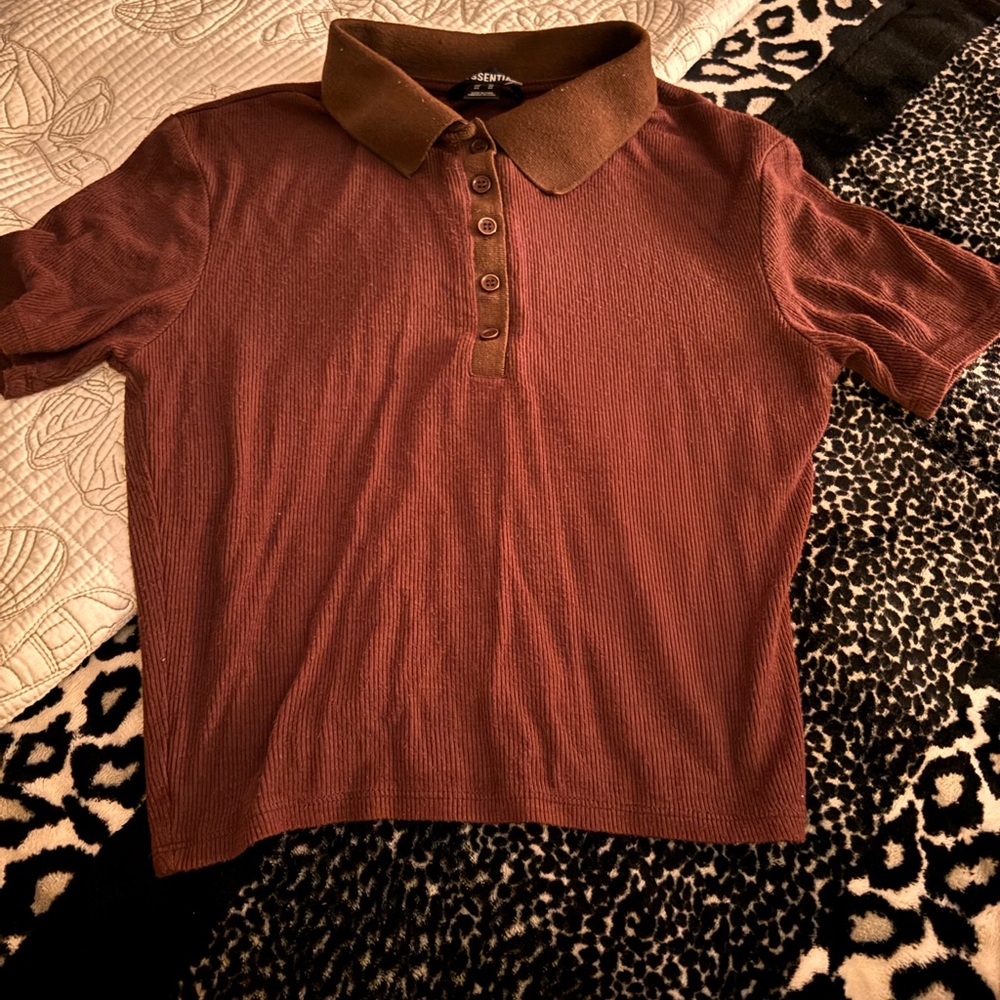 Brown Polo Shirt with Collar